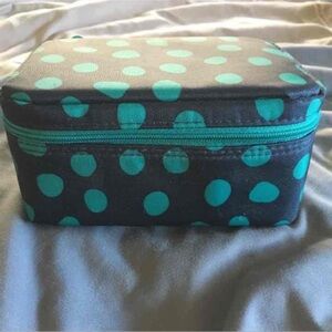 Thirty-One 31 Baubles & Bracelets Jewelry Case Navy Lotsa Dots Turquoise dots